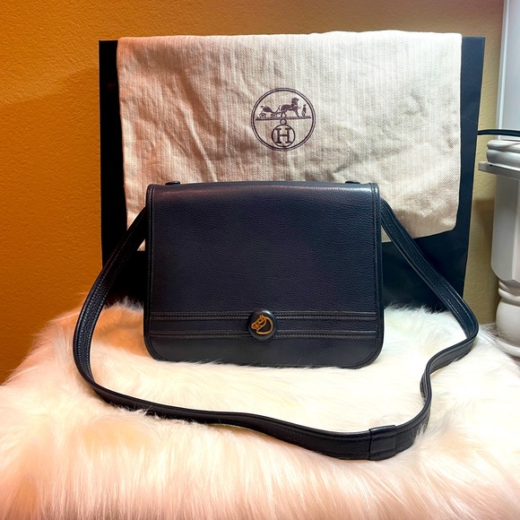 Auth Hermes carryall crossbody flap bag - Picture 1 of 17